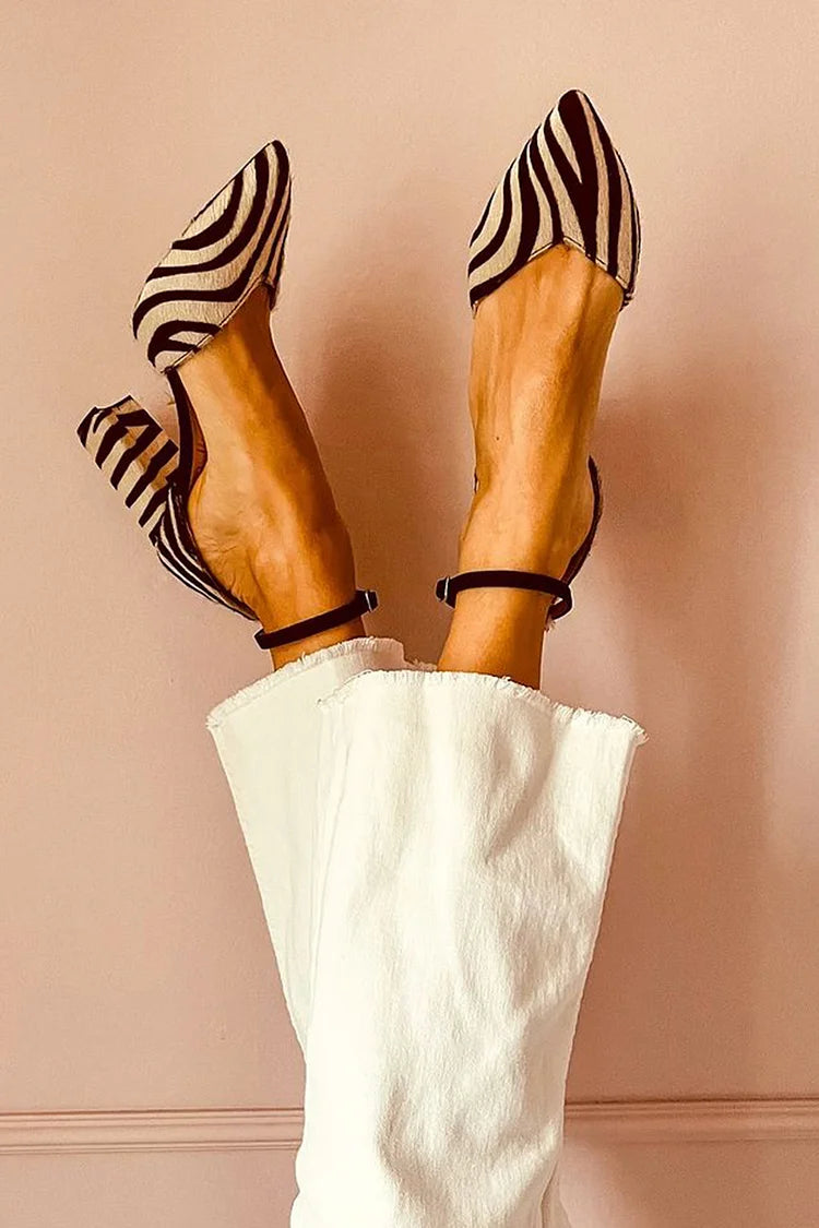 Selene | Pantofi cu toc zebra