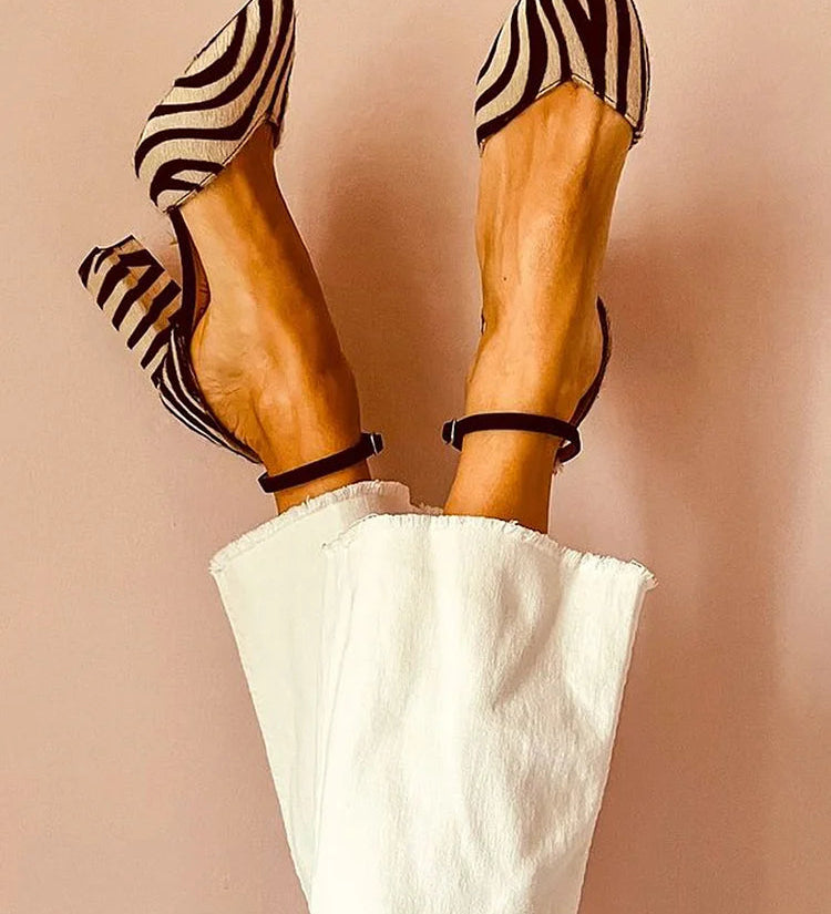 Selene | Pantofi cu toc zebra