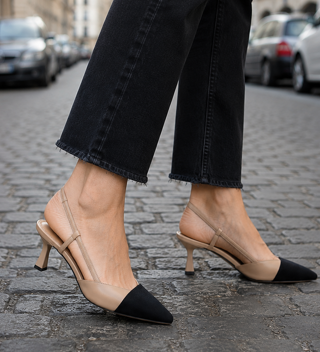Bianca | Pantofi slingback bej