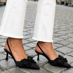Clarissa | Pantofi cu toc cu detalii florale
