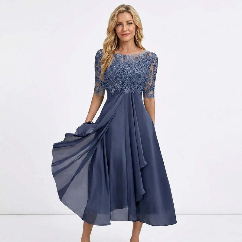 Ilinca | Rochie Elegantă Midi Cu Dantelă